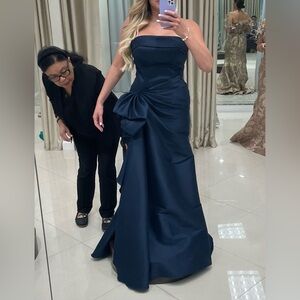 Navy elegant long dress. One time used.